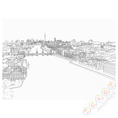⭐BILD⭐Плакат, Белый panorama Berlin, 70x50 cm⭐ИКЕА-50511800