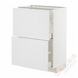 ⭐METOD / MAXIMERA⭐Напольный шкаф с 2 ящики, белый/Stensund белый, 60x37 cm⭐ИКЕА-69409510