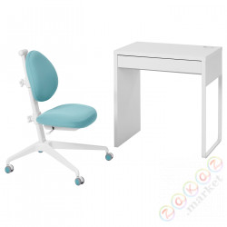 ⭐MICKE / DAGNAR⭐стол письменный i cesło, белый/бирюзовый⭐ИКЕА-29506589