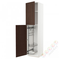 ⭐METOD⭐Высокий шкаф/домашний интерьер, белый/Sinarp коричневый, 60x60x240 cm⭐ИКЕА-79461499