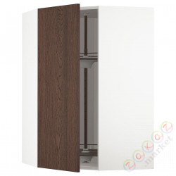 ⭐METOD⭐Шкаф навесной угловой с каруселью, белый/Sinarp коричневый, 68x100 cm⭐ИКЕА-79404531