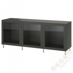 ⭐BESTA⭐Сочетание с дверь, темно-серый Sindvik/темно-серый Чистое стекло, 180x42x74 cm⭐ИКЕА-69508077