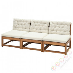 ⭐NAMMARO⭐3-пассажирский модульный диван, снаружи, светло-коричневое пятно/Kuddarna бежевый⭐ИКЕА-59491195