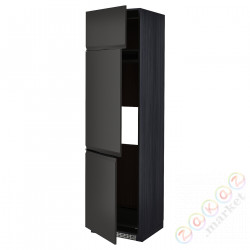 ⭐METOD⭐Ледяной шкаф высокий/замораживание/3Drz, черный/Upplöv матантрацит, 60x60x220 cm⭐ИКЕА-79495673