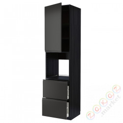 ⭐METOD / MAXIMERA⭐Шшш!/Drz/2шу, черный/Upplöv матантрацит, 60x60x240 cm⭐ИКЕА-89495328