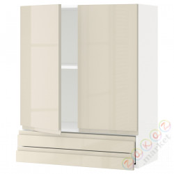 ⭐METOD / MAXIMERA⭐Sза c 2 Drz/2 ящики, белый/Voxtorpглянцевый светло-бежевый, 80x100 cm⭐ИКЕА-29458927