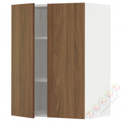 ⭐METOD⭐Навесной шкаф с полками/2 дверь, белый/Tistorp подражаниеacja коричневыйowego орехa, 60x80 cm⭐ИКЕА-79519377