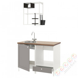 ⭐ENHET⭐Кухня, белый/серая рамка123x63.5x222 cm⭐ИКЕА-89337046