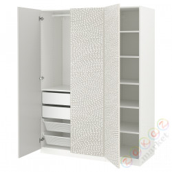 ⭐PAX / MISTUDDEN⭐Комбинация шкафов, белый/Серый шаблон, 150x60x201 cm⭐ИКЕА-39521179