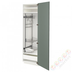 ⭐METOD / MAXIMERA⭐Высокий шкаф/домашний интерьер, белый/Bodarp серо-зеленый, 60x60x200 cm⭐ИКЕА-59370730