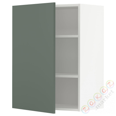 ⭐METOD⭐Навесной шкаф с полками, белый/Bodarp серо-зеленый, 60x80 cm⭐ИКЕА-39467945