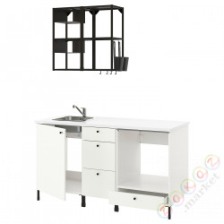 ⭐ENHET⭐Кухня, антрацит/белый, 163x63.5x222 cm⭐ИКЕА-09337432