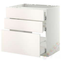 ⭐METOD / MAXIMERA⭐Старший полковник/3fr/3шу, белый/Veddinge Серый, 80x60 cm⭐ИКЕА-89027124