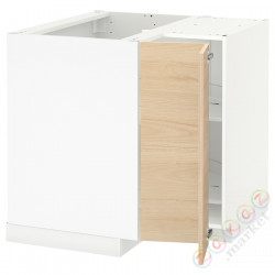 ⭐METOD⭐Тумба угловая с каруселью, белый/Askersund яркий узор ясеня, 88x88 cm⭐ИКЕА-79355899