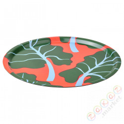 ⭐BASTUA⭐Лоток, узор в листьях апельсин/зеленый, 43 cm⭐ИКЕА-60542679