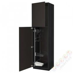 ⭐METOD⭐Высокий шкаф/домашний интерьер, черный/Кунгсбака антрацит, 60x60x220 cm⭐ИКЕА-19468564