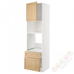 ⭐METOD / MAXIMERA⭐я шел/микр сDrz/2 шу, белый/Forsbacka дуб, 60x60x220 cm⭐ИКЕА-99509527