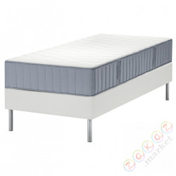 ⭐LYNGOR⭐Континентальная кровать, Вогстранда жесткий/jasnoсиний белый, 90x200 cm⭐ИКЕА-09549797