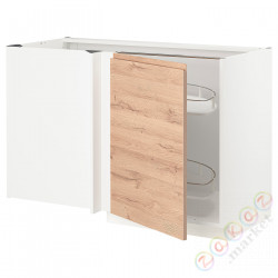 ⭐METOD⭐Напольный шкаф угловой H. полка, белый/Voxtorpподражание. дуб, 128x68 cm⭐ИКЕА-29468573