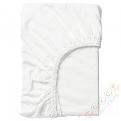 ⭐LEN⭐Простыня на резинке на резинке, белый, 80x130 cm⭐ИКЕА-10465268