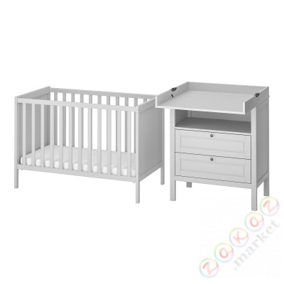 ⭐SUNDVIK⭐2cснабор mebli dla niemowląt, Серый, 60x120 cm⭐ИКЕА-59506106