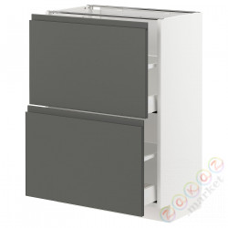 ⭐METOD / MAXIMERA⭐Шкаф/2 шу/, белый/Voxtorpтемно-серый, 60x37 cm⭐ИКЕА-39310313