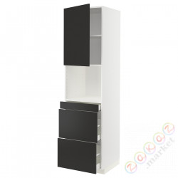 ⭐METOD / MAXIMERA⭐Обувь для микрокомбо дверь/3шу, белый/Nickebo матантрацит, 60x60x220 cm⭐ИКЕА-89498831