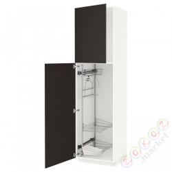 ⭐METOD⭐Высокий шкаф/домашний интерьер, белый/Кунгсбака антрацит, 60x60x220 cm⭐ИКЕА-09464284