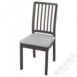 ⭐EKEDALEN⭐Стул, темно коричневый/Orrsta светло-серый⭐ИКЕА-80340760