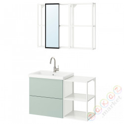 ⭐ENHET⭐Łazienka, белый/бледно-серо-зеленый, 102x43x65 cm⭐ИКЕА-99547746