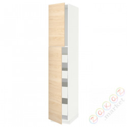 ⭐METOD / MAXIMERA⭐Шкаф, высота 2дверь/4лопата, белый/Askersund яркий узор ясеня, 40x60x220 cm⭐ИКЕА-79461833