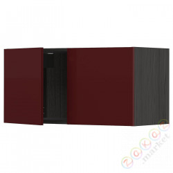 ⭐METOD⭐настенный шкаф/2 дверь, черный калларп/темно-красно-коричневый блеск, 80x40 cm⭐ИКЕА-89461125