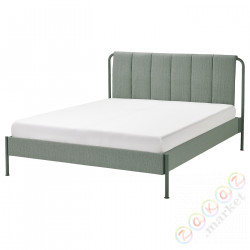 ⭐TALLASEN⭐Каркас кровати с обивкой, Kulsta серо-зеленый, 160x200 cm⭐ИКЕА-70538926