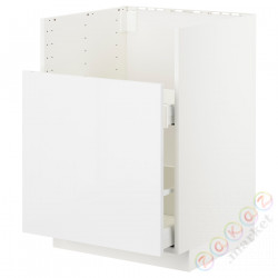 ⭐METOD⭐BREDSJÖN st тумба под раковину/1fr/2шу, белый Ringhult/глянцевый белый, 60x60 cm⭐ИКЕА-09298510