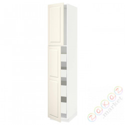 ⭐METOD / MAXIMERA⭐Шкаф, высота 2дверь/4лопата, белый/Bodbyn сливочный, 40x60x220 cm⭐ИКЕА-39457456