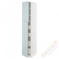 ⭐METOD / MAXIMERA⭐Шкаф, высота 2дверь/4лопата, белый/Kallarp jasnoсерый-синий, 40x60x220 cm⭐ИКЕА-69479616