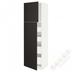 ⭐METOD / MAXIMERA⭐Шкаф, высота 2дверь/4лопата, белый/Кунгсбака антрацит, 60x60x200 cm⭐ИКЕА-79454408