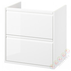 ⭐ANGSJON⭐Тумба под умывальник с ящики, глянцевый белый, 60x48x63 cm⭐ИКЕА-30535086