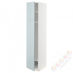 ⭐METOD⭐Высокий шкаф, полки/докторuciany, белый/Kallarp jasnoсерый-синий, 40x60x200 cm⭐ИКЕА-99478875