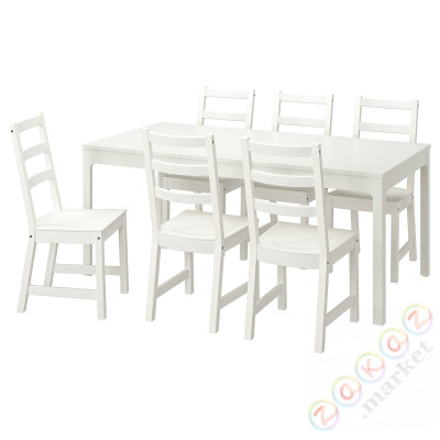 ⭐LANEBERG / NORDVIKEN⭐Таблица и 6 стулья, белый/белый, 130/190x80 cm⭐ИКЕА-09482711