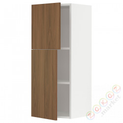 ⭐METOD⭐Навесной шкаф с полками/2 дверь, белый/Tistorp подражаниеacja коричневыйowego орехa, 40x100 cm⭐ИКЕА-29519191