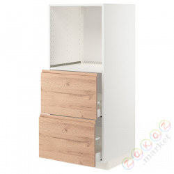 ⭐METOD / MAXIMERA⭐Шестой огромный/2шу, белый/Voxtorpподражание. дуб, 60x60x140 cm⭐ИКЕА-09403403