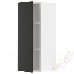 ⭐METOD⭐Навесной шкаф с полками, белый/Nickebo матантрацит, 30x80 cm⭐ИКЕА-99498388