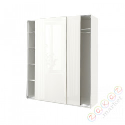 ⭐PAX / HASVIK⭐Гардероб, белый/блеск/белый, 200x66x236 cm⭐ИКЕА-69489899