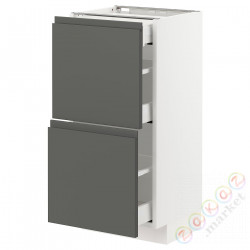 ⭐METOD / MAXIMERA⭐Sсstj 2fr/3шу, белый/Voxtorpтемно-серый, 40x37 cm⭐ИКЕА-19310328