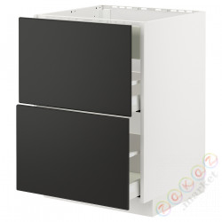 ⭐METOD / MAXIMERA⭐Постоянный шкаф/капюшон zint. с ящиками, белый/Кунгсбака антрацит, 60x60 cm⭐ИКЕА-39477770