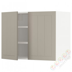 ⭐METOD⭐Навесной шкаф с полками/2 дверь, белый/Stensund бежевый, 80x60 cm⭐ИКЕА-29459743