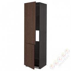 ⭐METOD⭐Шш н айс/проживающий 2Drz, черный/Sinarp коричневый, 60x60x220 cm⭐ИКЕА-69405499