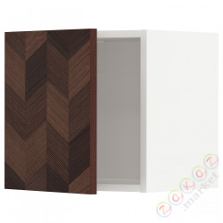 ⭐METOD⭐Навесной шкаф, белый Hasslarp/коричневый шаблон, 40x40 cm⭐ИКЕА-69469735