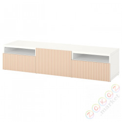 ⭐BESTA⭐Тумба под ТВ с ящики i дверь, белый/Björköviken березовый шпон, 180x42x39 cm⭐ИКЕА-79420362